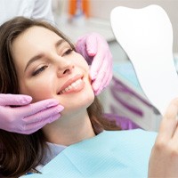 patient getting cosmetic dentistry in Covington