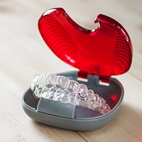 Invisalign teen aligners in carrying case