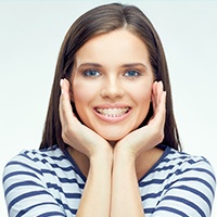 Woman with Six Month Smiles showing off smile