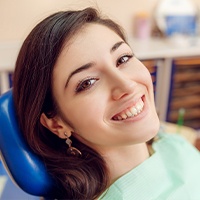 Smiling woman during dental checkup