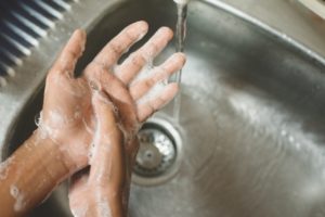 dentist washing their hands 