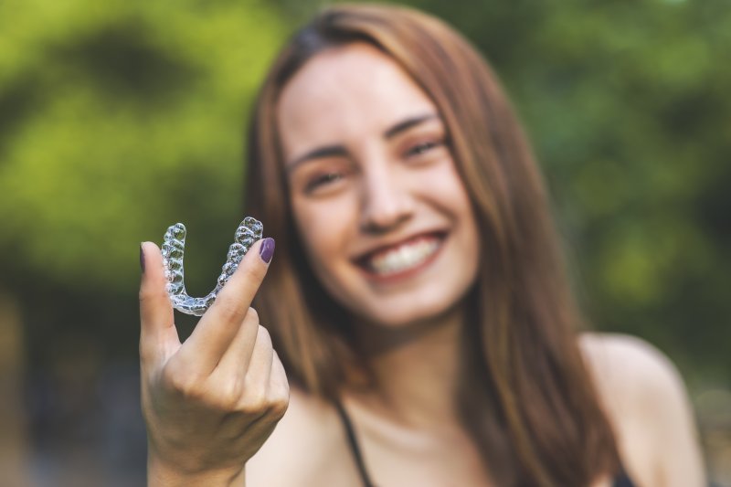 Woman with Invisalign