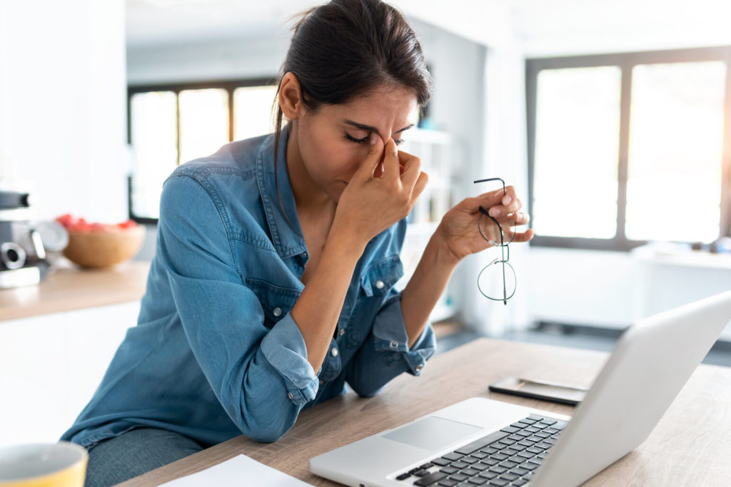 stressed person with mental health issues